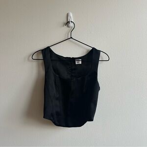 Sunday Best Black Fitted Crop Tank Top